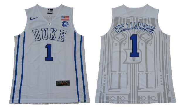 Men's Duke Blue Devils 1 Zion Williamson College Basketball Jerseys-001