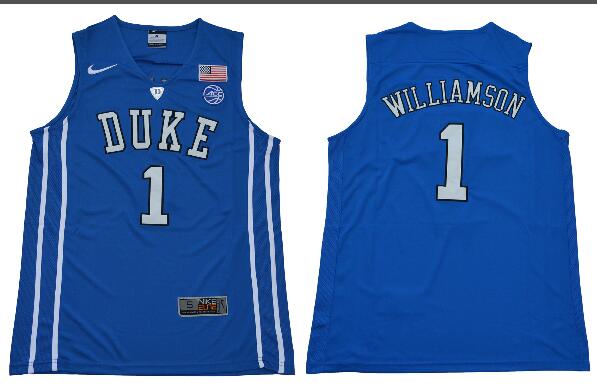 Men's Duke Blue Devils 1 Zion Williamson College Basketball Jerseys-003