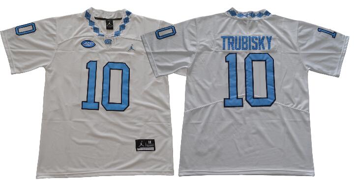 Men UNC #10 Mitchell Trubisky Light Blue Jump Jersey North Carolina-001