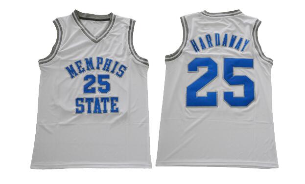 Mens Memphis Tigers College Basketball Jerseys Cheap 25 Penny Hardaway Blue White Stitched Basketball Jersey-002