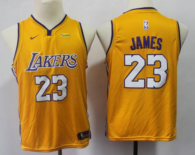 New Youth Kid's Nike  Los Angeles Lakers 23# Lebron James Basketball Jersey-001