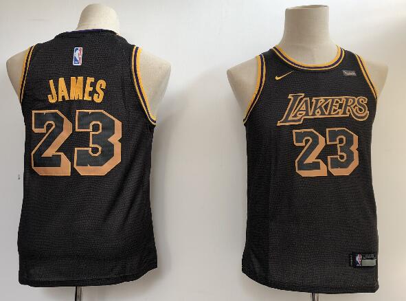 New Youth Kid's Nike  Los Angeles Lakers 23# Lebron James Basketball Jersey-007