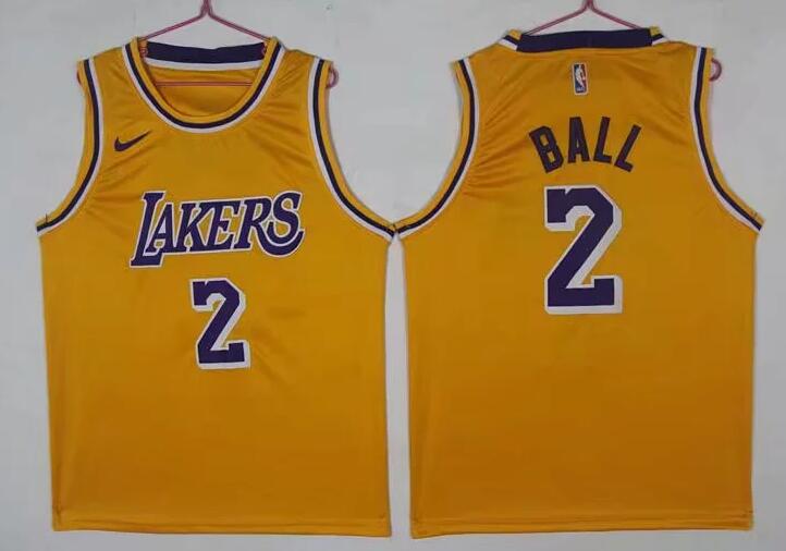 Nike Los Angeles Lakers #2 Lonzo Ball Basketball Jersey-001