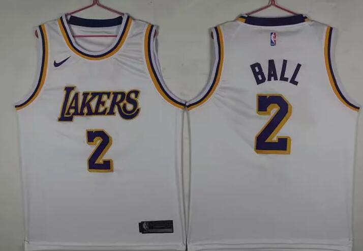 Nike Los Angeles Lakers #2 Lonzo Ball Basketball Jersey-002