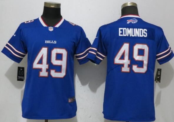 Women New Nike Buffalo Bills 49 Edmunds  2017 Vapor Untouchable Elite  jersey-001