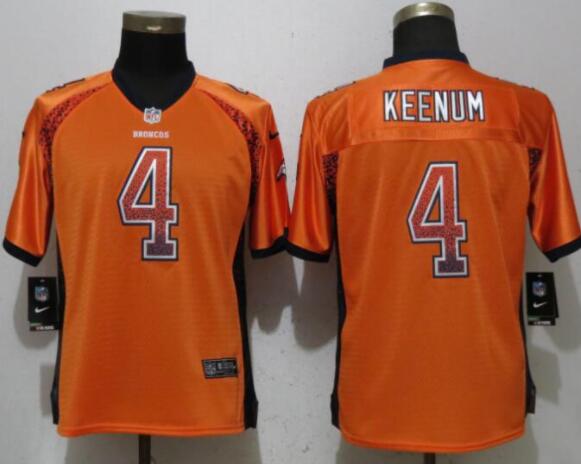 Men NEW Nike Denver Broncos 4 Keenum Drift Fashion Orange Elite Jersey-002