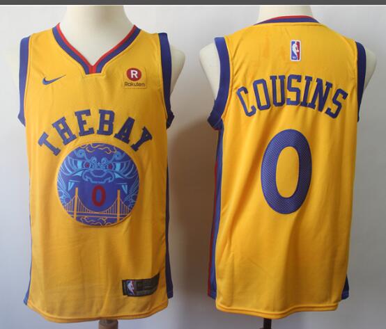 Men's Golden State Warriors DeMarcus Cousins 00# Basketball Jersey-001