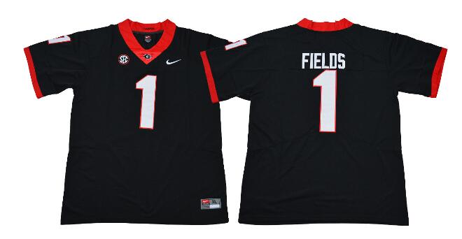 Men NCAA Georgia Bulldogs #1 Justin Fields  College Football Jersey-002