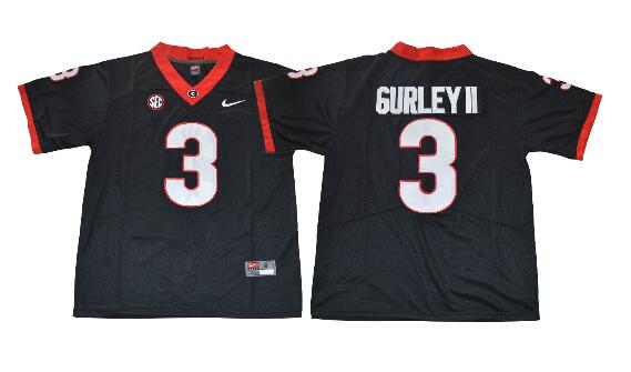 Men New Georgia Bulldogs 3 Todd Gurley II College Jersey-002