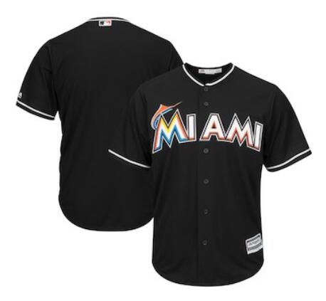 Men's Miami Marlins Majestic Blue Thunder Alternate 2019 Official Cool Base Team Jersey-002