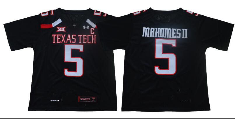 Mens NCAA Texas Tech Red Raiders #5 Patrick Mahomes II College Football Jersey-002
