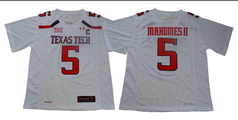 Mens NCAA Texas Tech Red Raiders #5 Patrick Mahomes II College Football Jersey-003