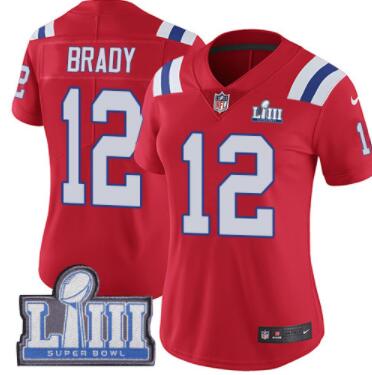 Women's New England Patriots #12 Tom Brady Navy  2019 Super Bowl LIII Bound Limited Jersey-003