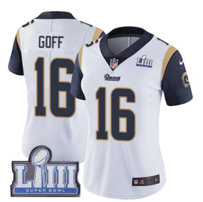 women Los Angeles Rams #16 Jared Goff   Nike NFL  2019 Super Bowl LIII Jersey-001