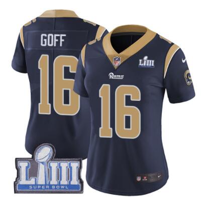 Women Los Angeles Rams #16 Jared Goff   Nike NFL  2019 Super Bowl LIII Jersey-002