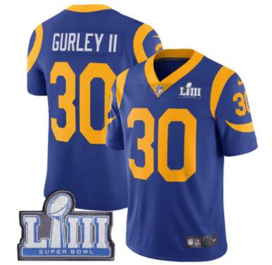 Youth #30 Limited Todd Gurley  Nike NFL Home Jersey Los Angeles Rams Super Bowl LIII Bound