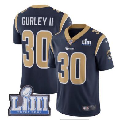 Youth #30 Limited Todd Gurley  Nike NFL Home Jersey Los Angeles Rams Super Bowl LIII Bound