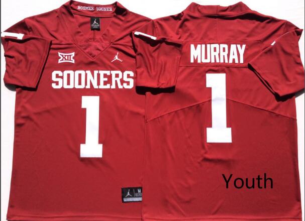 Youth Oklahoma Sooners Red #1 MURRAY Collage jersey-001 Youth Oklahoma Sooners Red #1 MURRAY Collage jersey-001