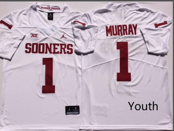 Youth Oklahoma Sooners Red #1 MURRAY Collage jersey-002