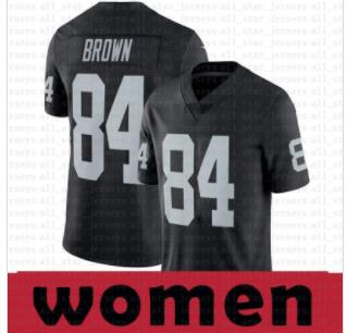 2019 New Women's Oakland Raiders 84 Antonio Brown Football jersey-001