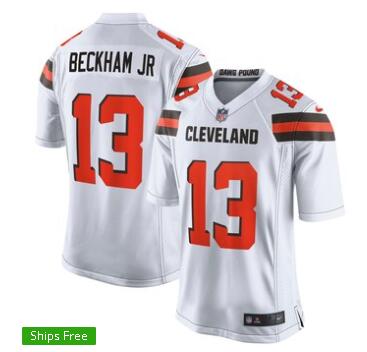 Men's Cleveland Browns Odell Beckham Jr 13# Nike Orange Football Jersey-004