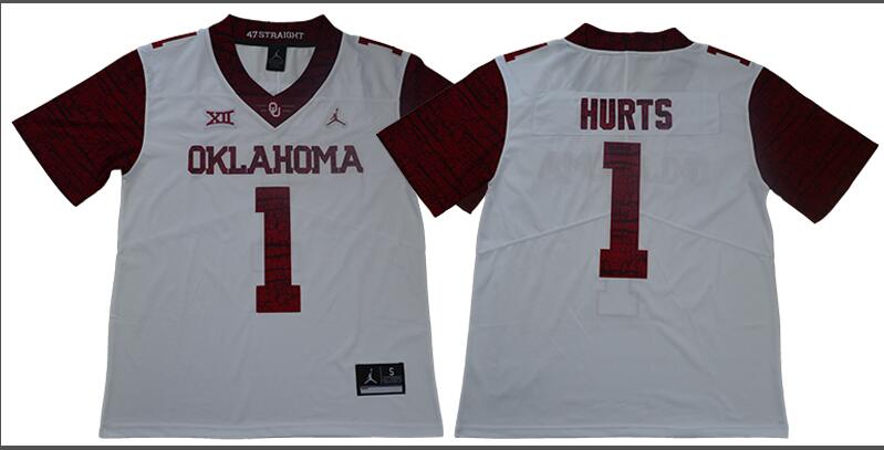 Men's Oklahoma Sooners 2 Jalen Hurts College Football Jersey-004