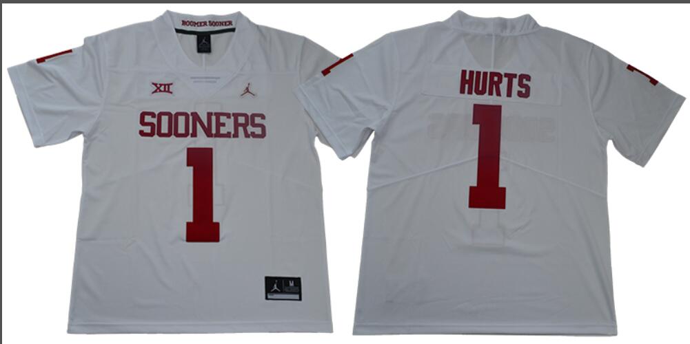 Men's Oklahoma Sooners 2 Jalen Hurts College Football Jersey-005