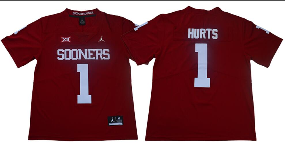 Men's Oklahoma Sooners 2 Jalen Hurts College Football Jersey-006