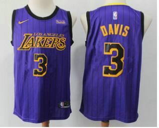 Men's Los Angeles Lakers #3 Anthony Davis 2019  Stitched Jersey