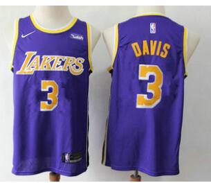 Men's Los Angeles Lakers #3 Anthony Davis 2019  Stitched Jersey