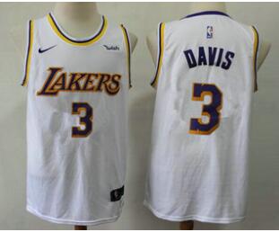 Men's Los Angeles Lakers #3 Anthony Davis 2019  Stitched Jersey