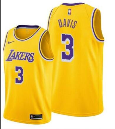 Men's Los Angeles Lakers #3 Anthony Davis 2019 Stitched Jersey-002