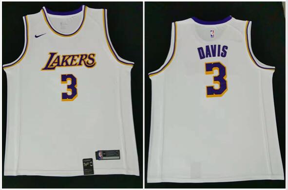 Men's Los Angeles Lakers #3 Anthony Davis 2019 Stitched Jersey-003