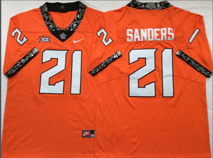 Mens Oklahoma State Cowboys #21 Barry Sanders Jersey