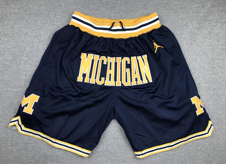 2019 Michigan JUST DON Man Hip Hop Motion Wind Basketball Shorts Stripe Network Lining Split Joint Wolverines Sports Pants