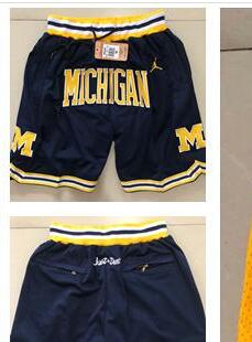 2019 Michigan JUST DON Man Hip Hop Motion Wind Basketball Shorts Stripe Network Lining Split Joint Wolverines Sports Pants