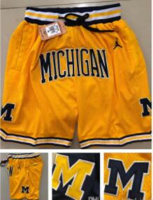 2019 Michigan JUST DON Man Hip Hop Motion Wind Basketball Shorts Stripe Network Lining Split Joint Wolverines Sports Pants