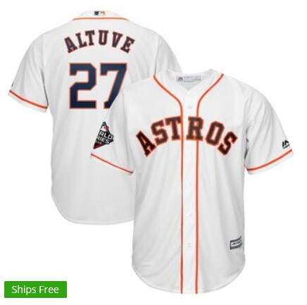 Men's Houston Astros Jose Altuve Majestic Orange 2019 World Series  Cool Base Player Jersey-002