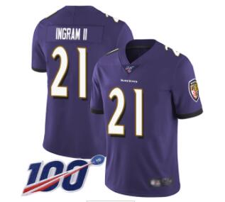 Nike Ravens #21 Mark Ingram II  Men's Stitched NFL 100th Season Vapor Limited Jersey