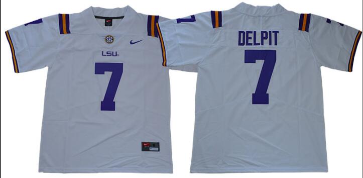 Men's LSU Tigers Grant Delpit Stitched Jersey-001 Men's LSU Tigers Grant Delpit Stitched Jersey-001