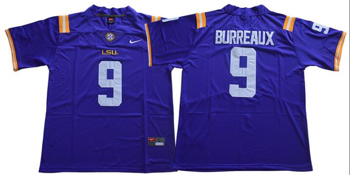 Men New LSU Tigers #9 JOE BURREAUX stitched jersey-002 Men New LSU Tigers #9 JOE BURREAUX stitched jersey-002