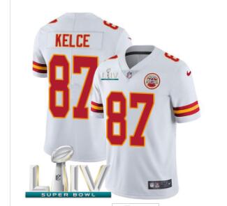 Nike Chiefs #87 Travis Kelce  Super Bowl LIV 2020 Team Color Men's Stitched NFL Vapor Untouchable Limited Jersey