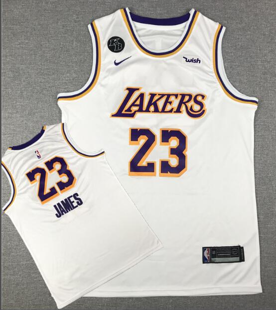 Men's Lakers Lebron James 23  Stitched Jerseys name under No.