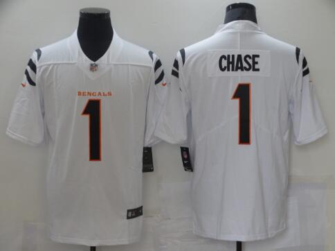 Men's Cincinnati Bengals #1 Ja'Marr Chase  Stitched 2021 Limited Football Jersey