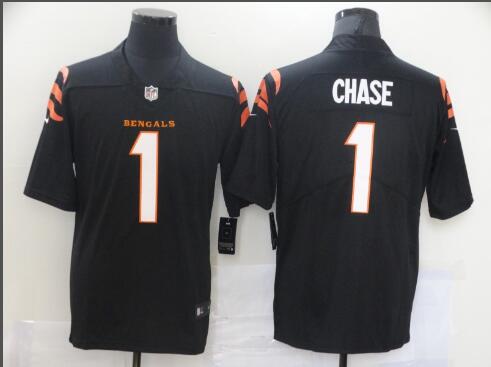 Men's Cincinnati Bengals #1 Ja'Marr Chase  Stitched 2021 Limited Football Jersey