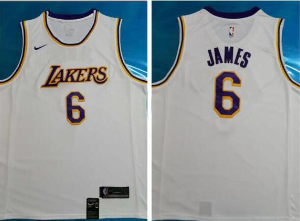 Men Los Angeles Lakers 6 Lebron James jersey