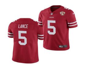 Men's San Francisco 49ers #5 Trey Lance  2021 75th Anniversary Vapor Untouchable Limited Stitched NFL Jersey