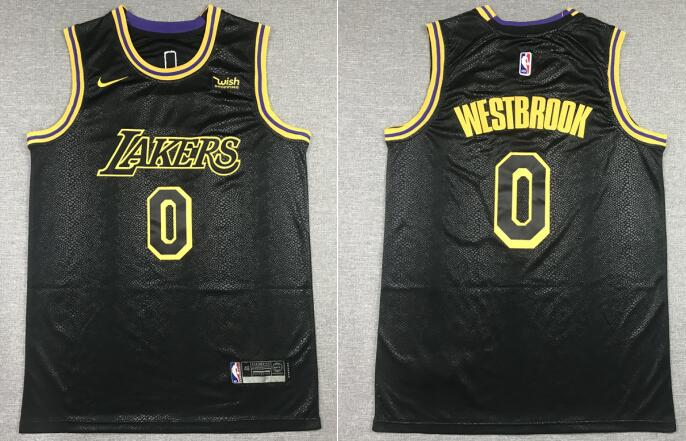 Men's Los Angeles Russell Westbrook stitched Jersey with wish logo