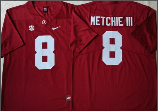 men Alabama Crimson Tide Red #8 METCHIE III stitched jersey