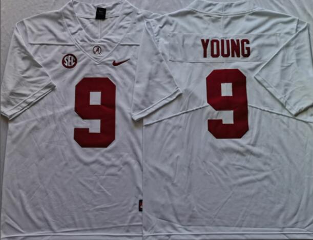 Alabama Crimson Tide Red #9 YOUNG Men Stitched jersey